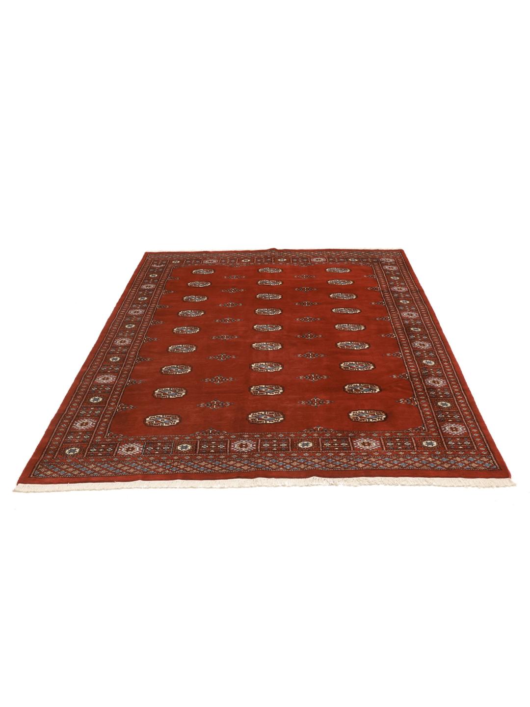 Tapis en laine du Pakistan noué à la main de couleur rouge