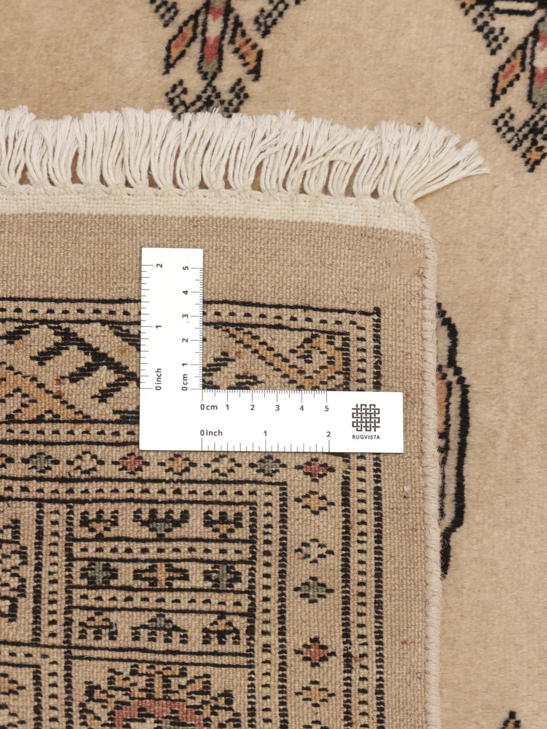 Tapis couloir pakistanais noué à la main en beige