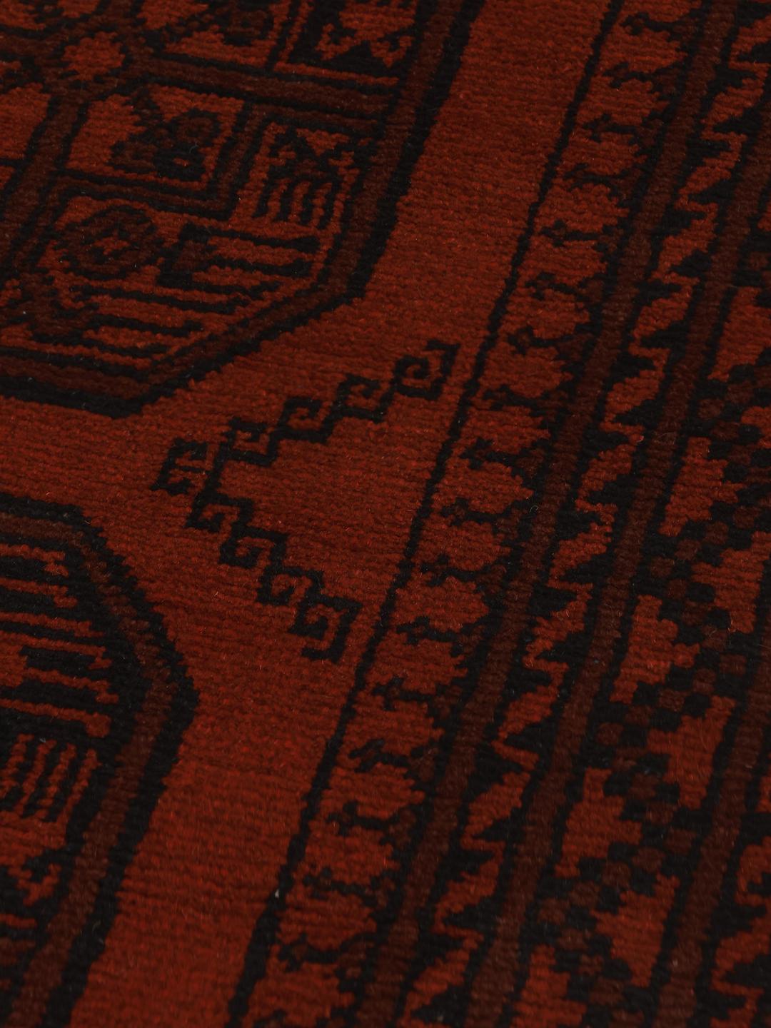 Tapis de couloir afghan Akhche d'Afghanistan en rouge