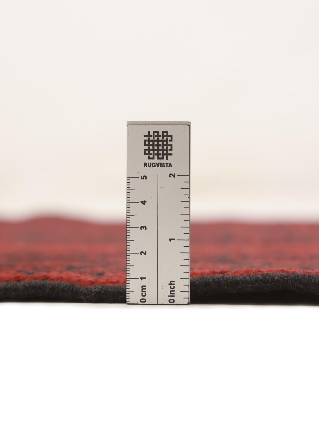 Tapis de couloir afghan Akhche d'Afghanistan en rouge