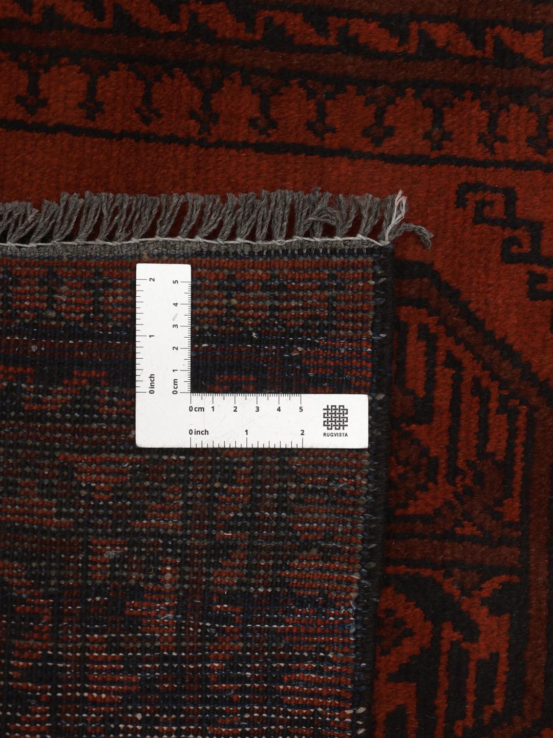 Tapis de couloir afghan Akhche d'Afghanistan en rouge