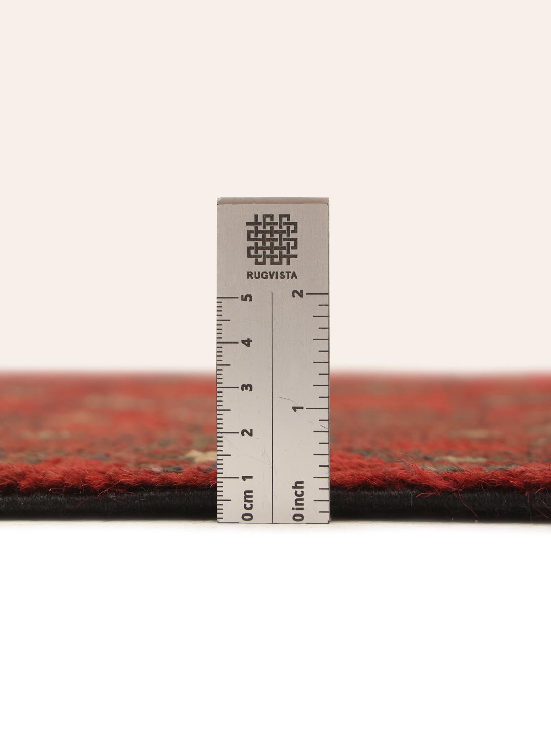 Tapis couloir Afghan Fine noué à la main en rouge foncé