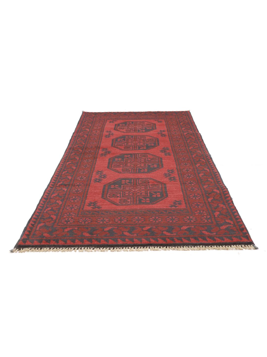 Tapis de couloir rouge fait main en provenance d'Afghanistan