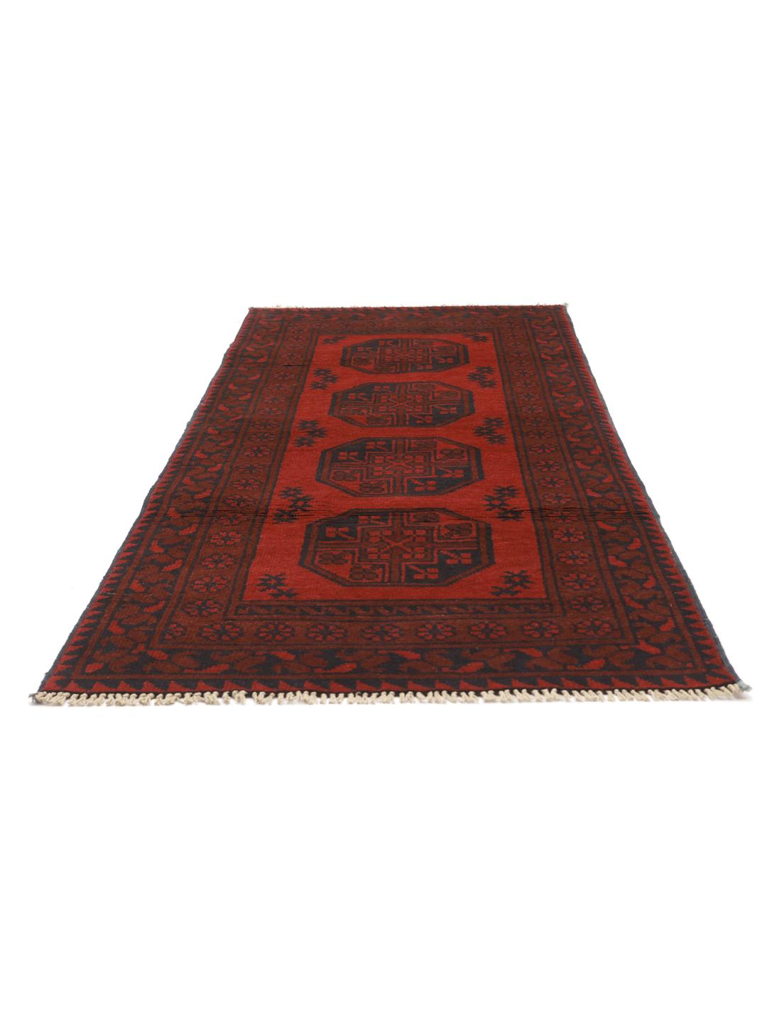 Tapis de couloir rouge fait main en provenance d'Afghanistan