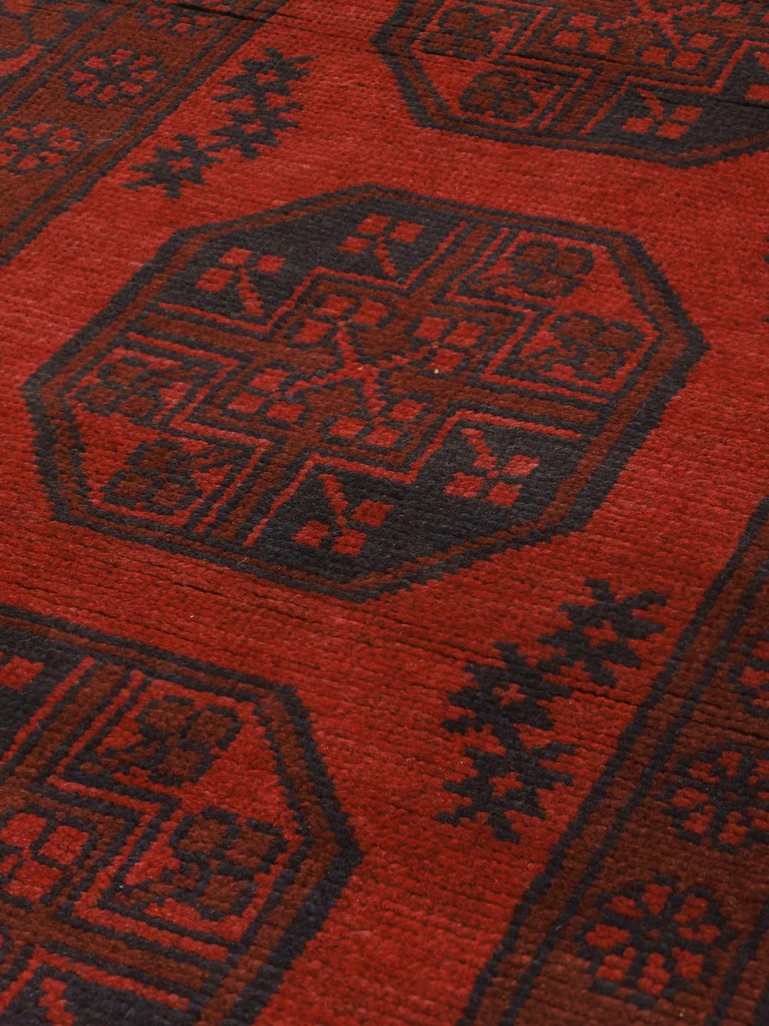 Tapis de couloir rouge fait main en provenance d'Afghanistan