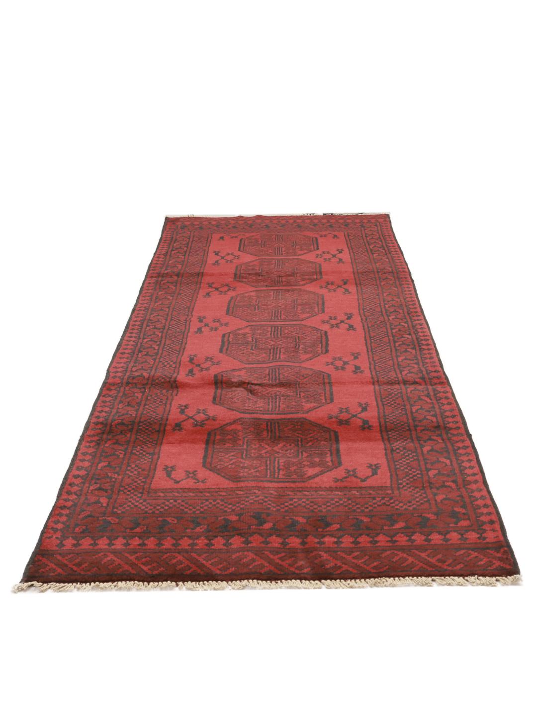 Czerwony dywan chodnik Afghan Fine