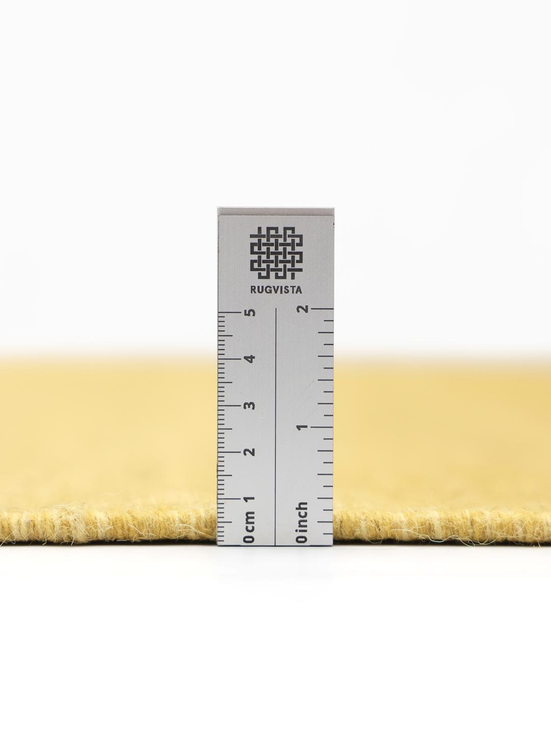 Handgeweven wollen vloerkleed met geel verloopontwerp en franjes