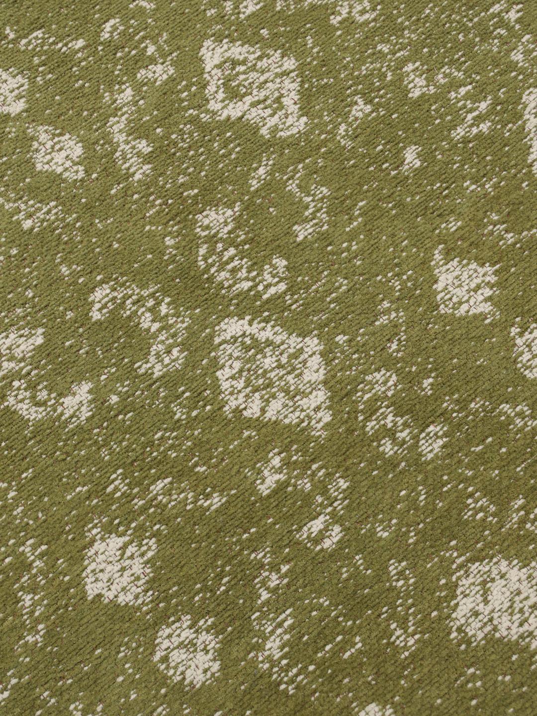 Handgeweven groen loperkleed met geometrische patronen