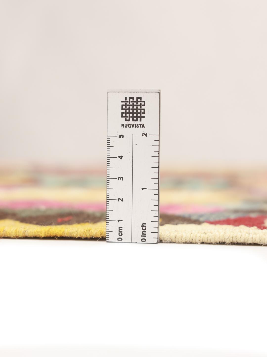 Handwoven multicolor wool Kilim Ariana rug from Afghanistan