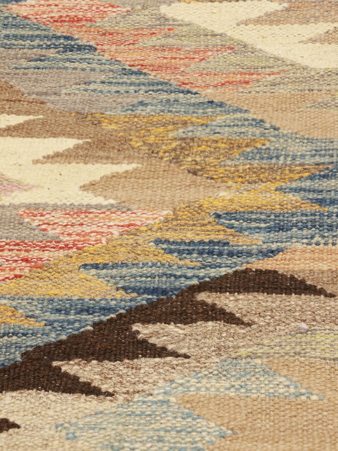Hand-woven multicolor Kilim Ariana rug from Afghanistan