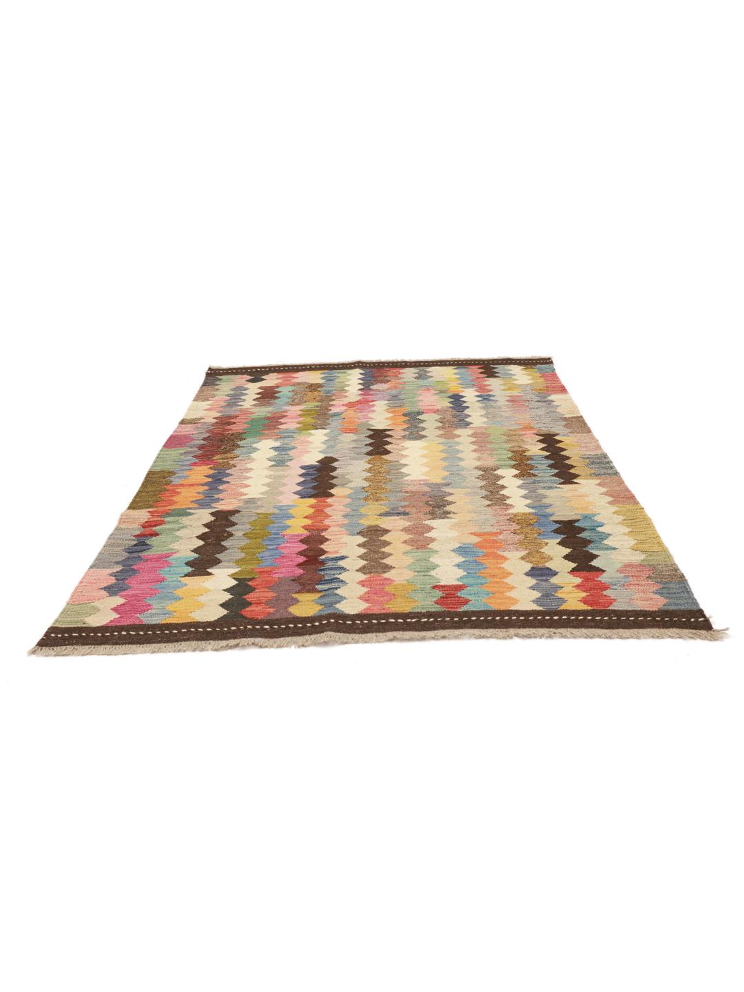 Handgeweven multikleur Kilim Ariana kleed uit Afghanistan