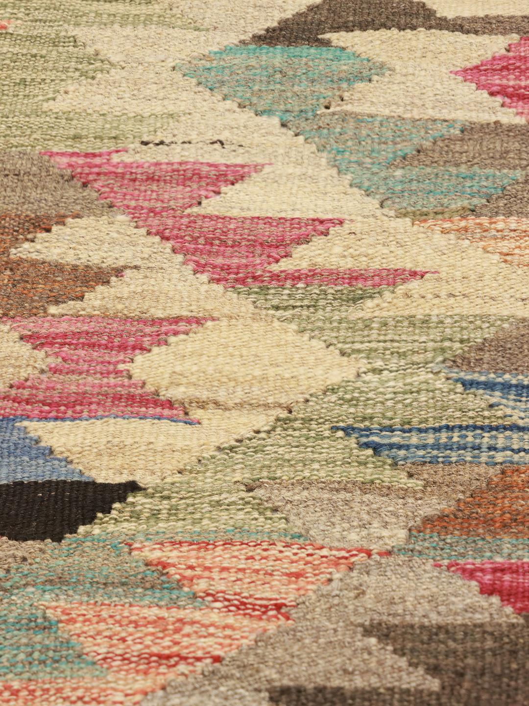 Hand-woven multicolor Kelim Ariana Trend rug from Afghanistan