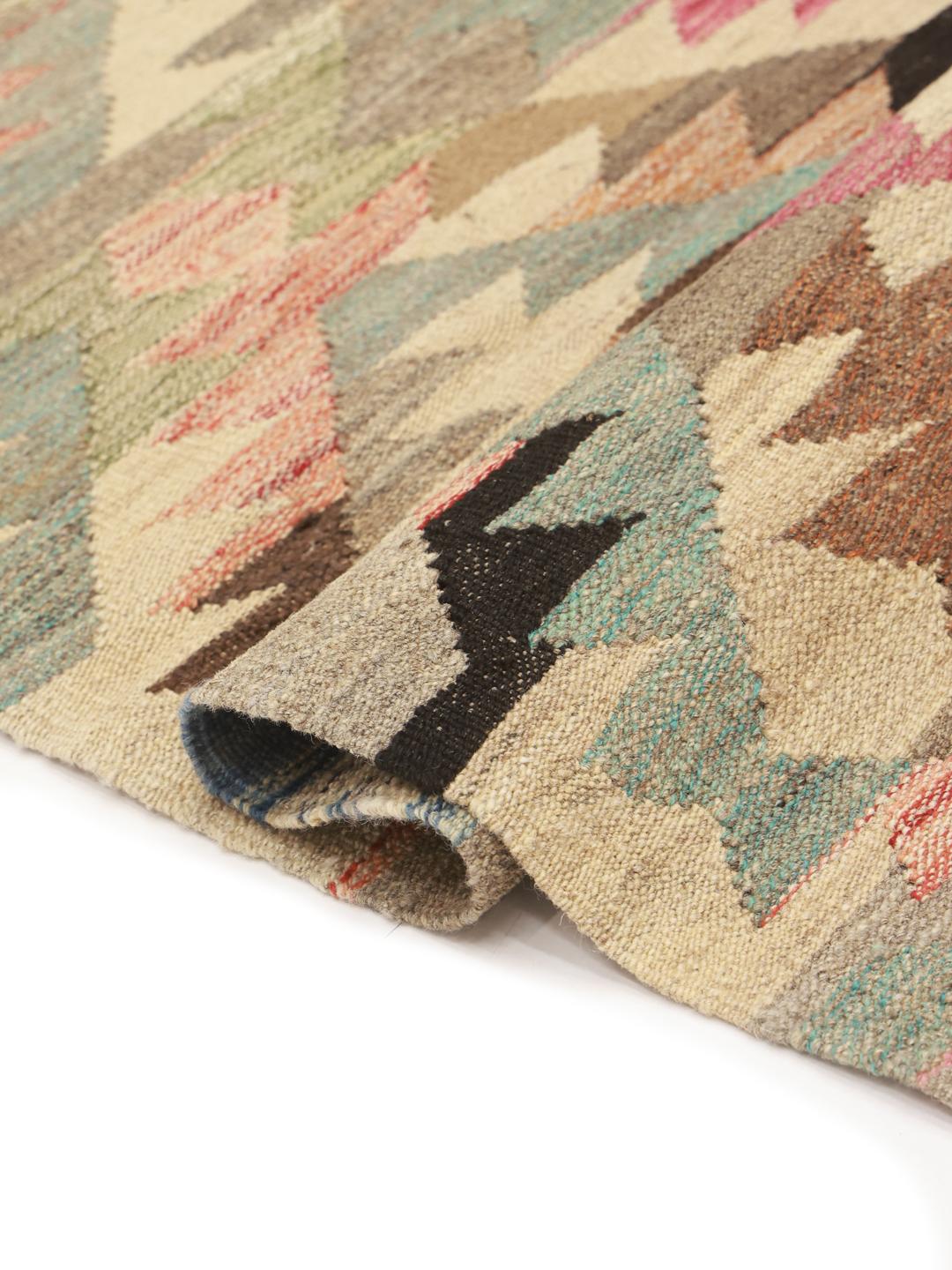 Hand-woven multicolor Kelim Ariana Trend rug from Afghanistan
