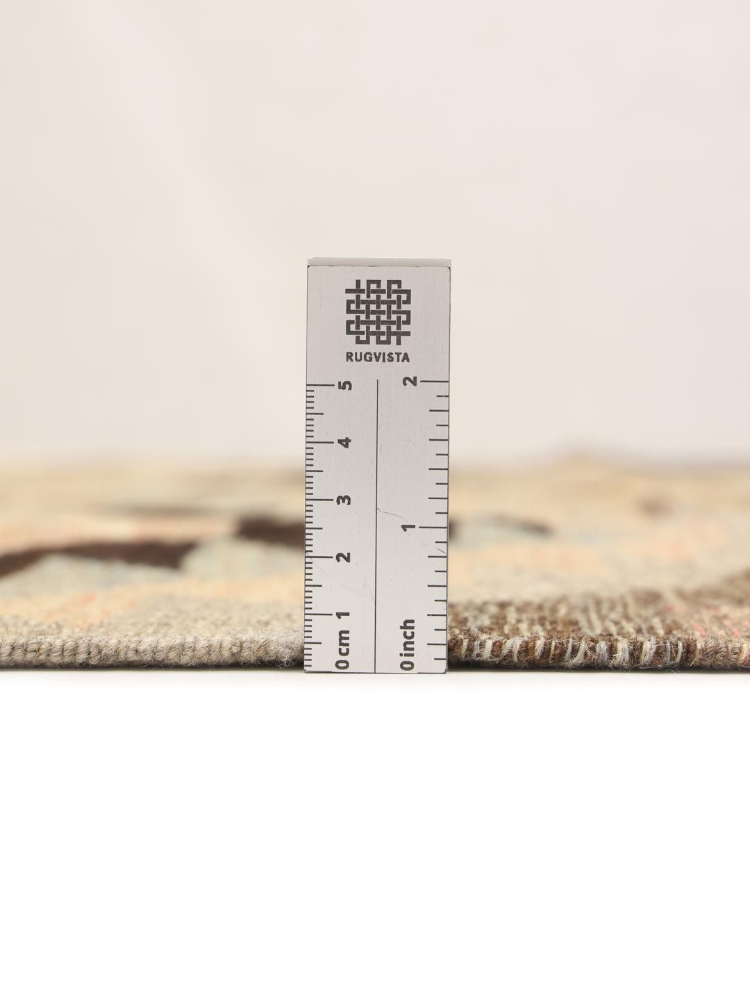 Hand-woven Kelim Ariana Trend rug from Afghanistan in grey and multicolor geometric patterns