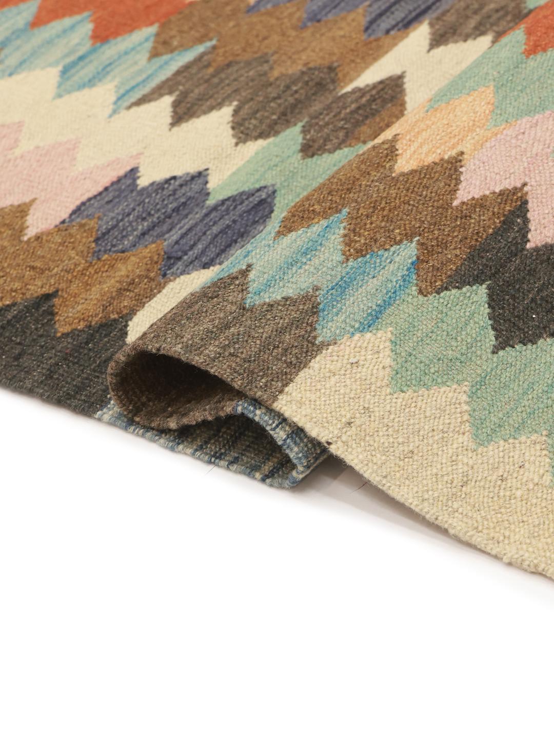 Hand-woven multicolor Kelim Ariana Trend rug from Afghanistan