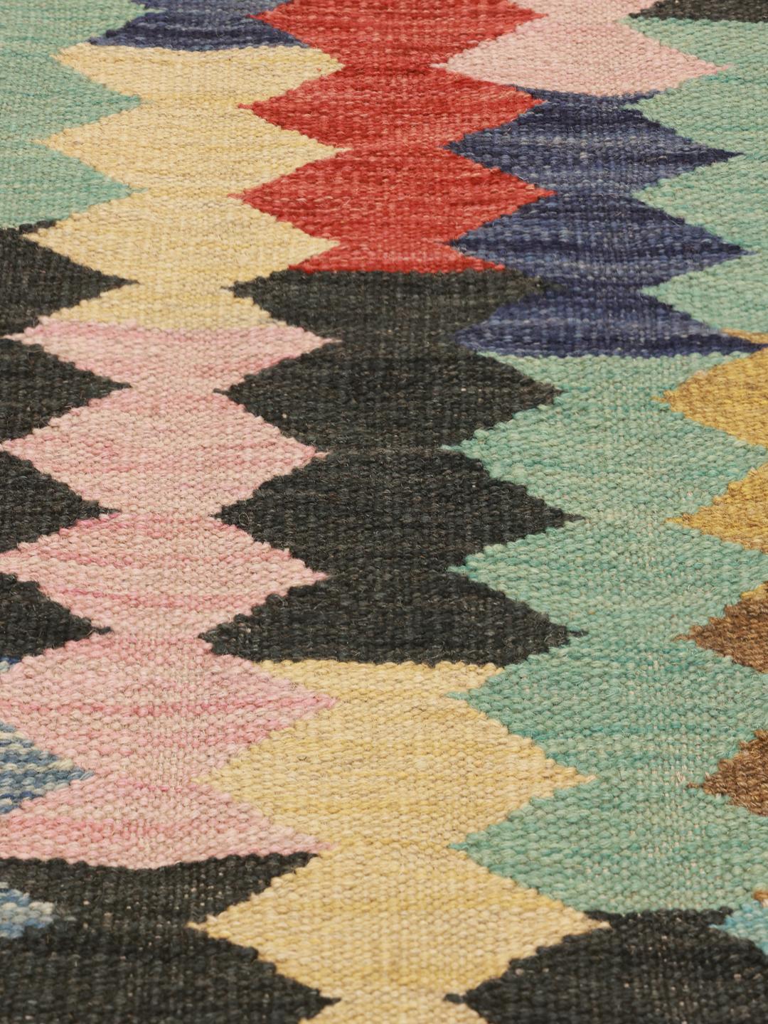 Hand-woven multicolor Kilim Ariana Trend rug from Afghanistan