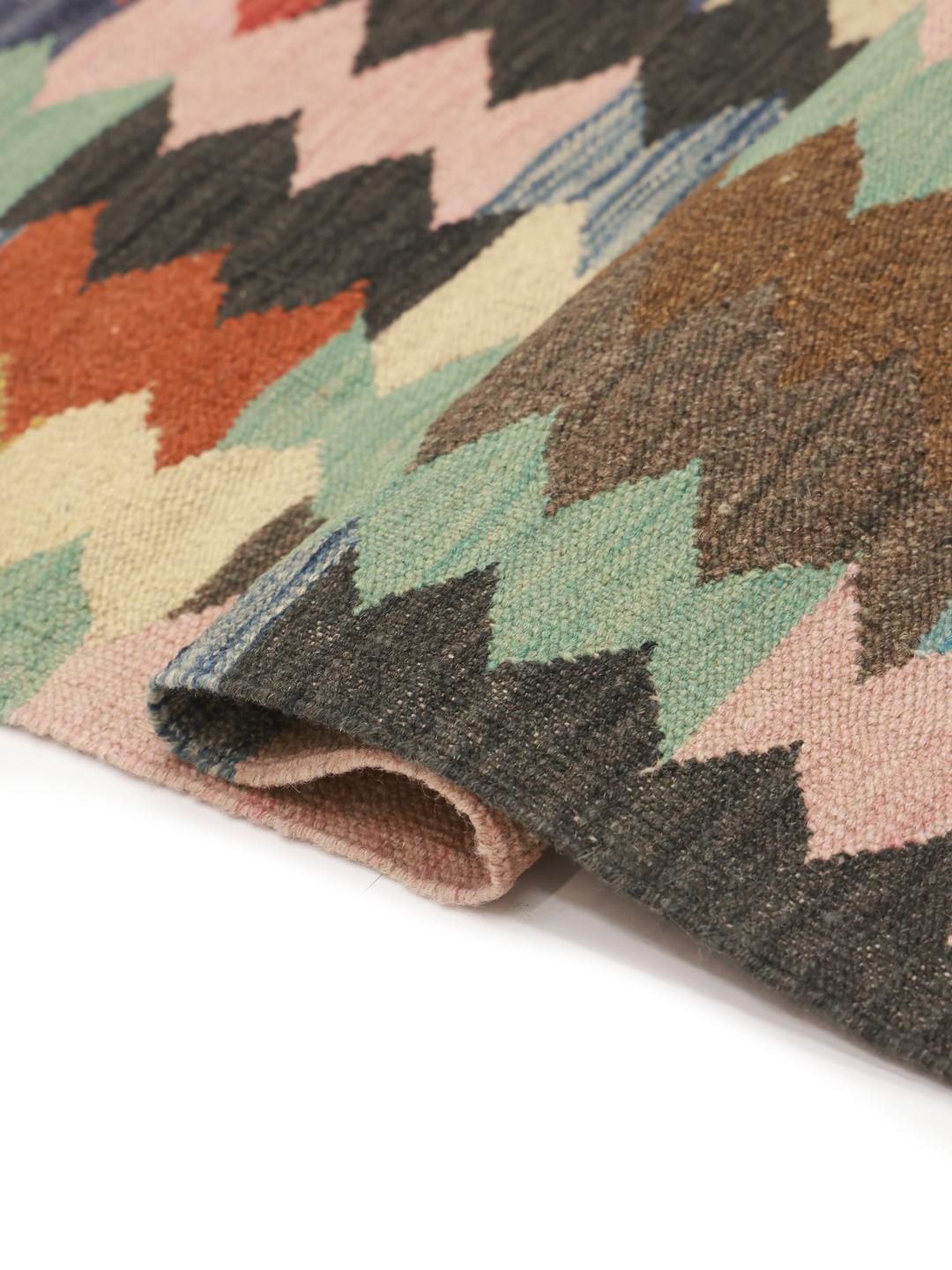 Hand-woven multicolor Kilim Ariana Trend rug from Afghanistan