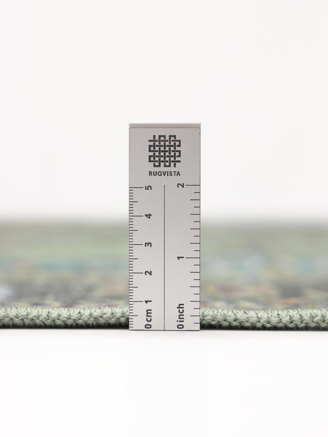 Groen en multicolour vloerkleed met een oosters patroon