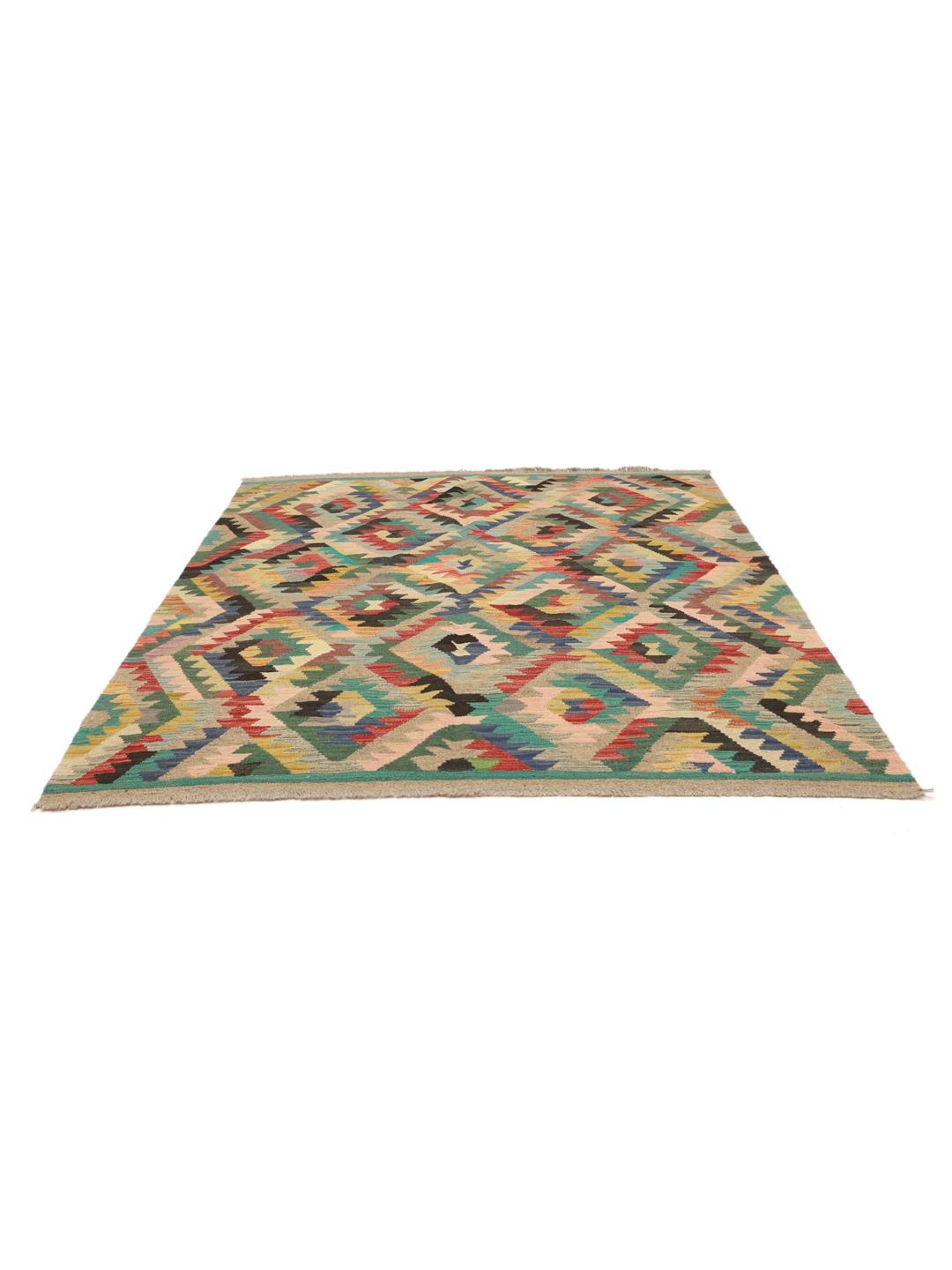 Tapis Kilim Ariana multicolore tissé à la main en provenance d'Afghanistan