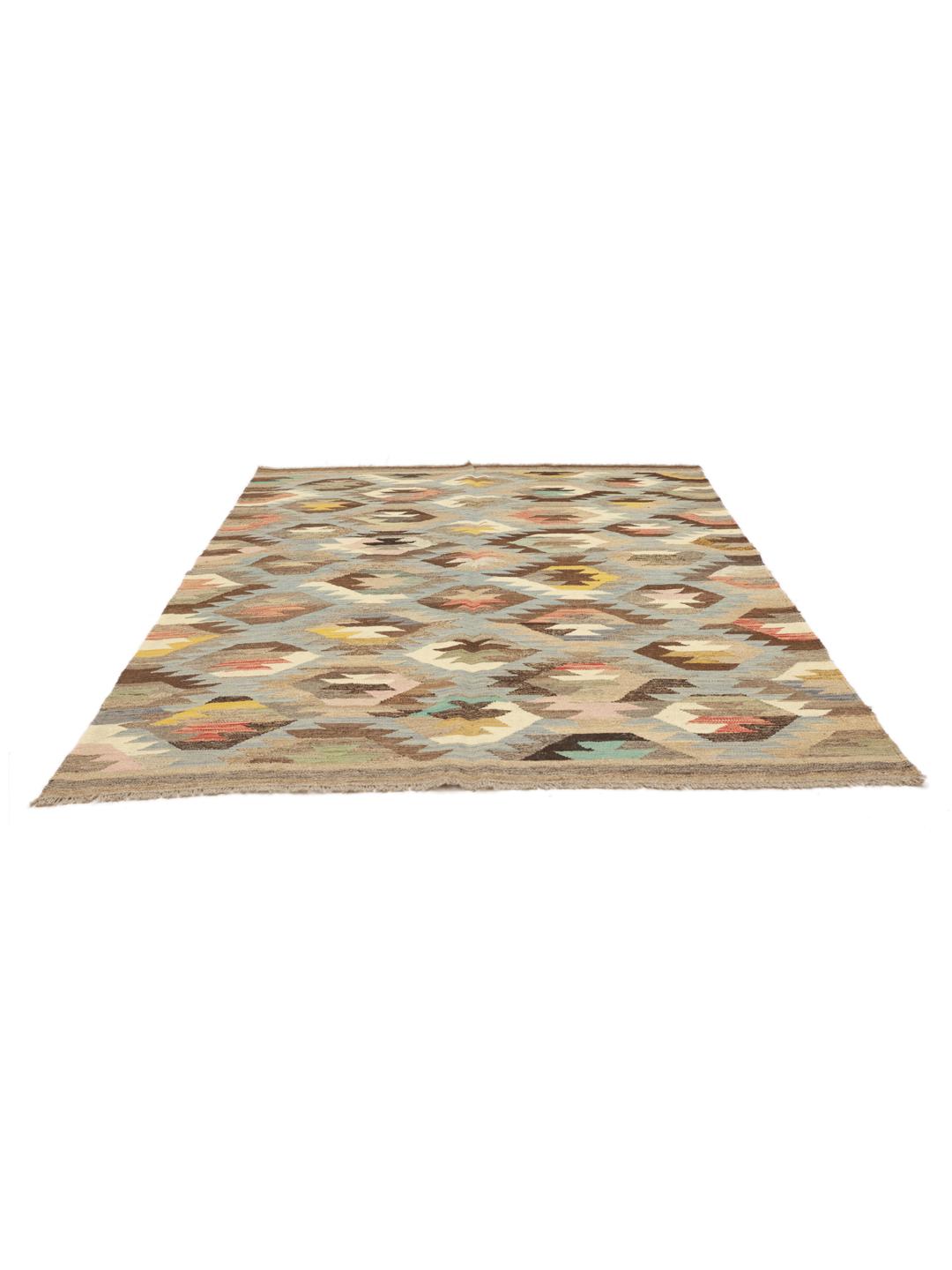 Tapis en laine multicolore tissé à la main en provenance d'Afghanistan