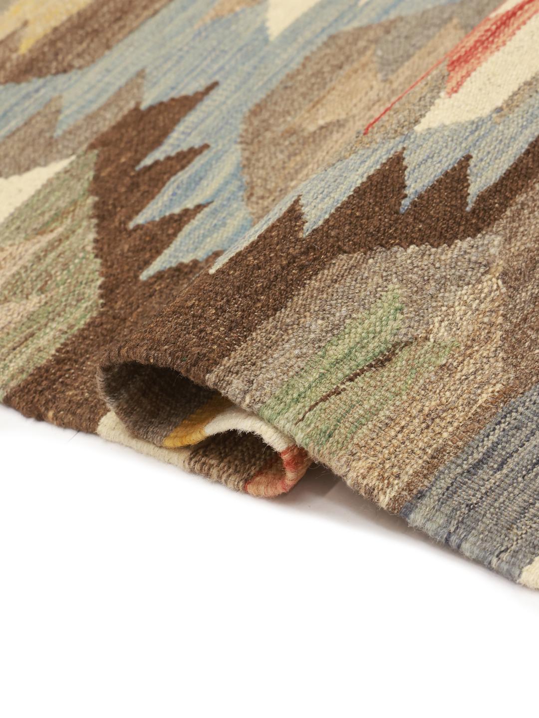 Tapis en laine multicolore tissé à la main en provenance d'Afghanistan