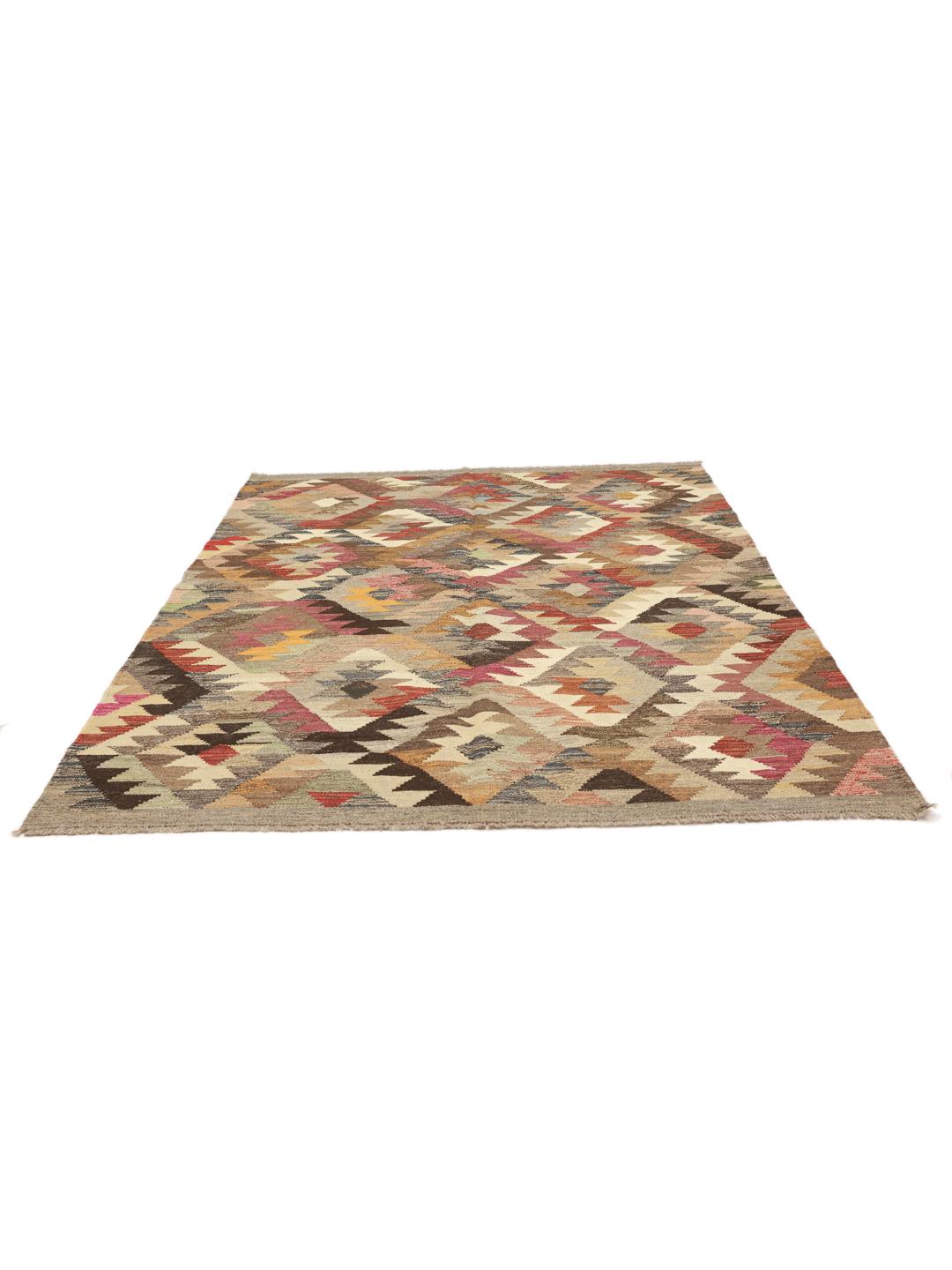 Tapis en laine multicolore tissé à la main en Afghanistan