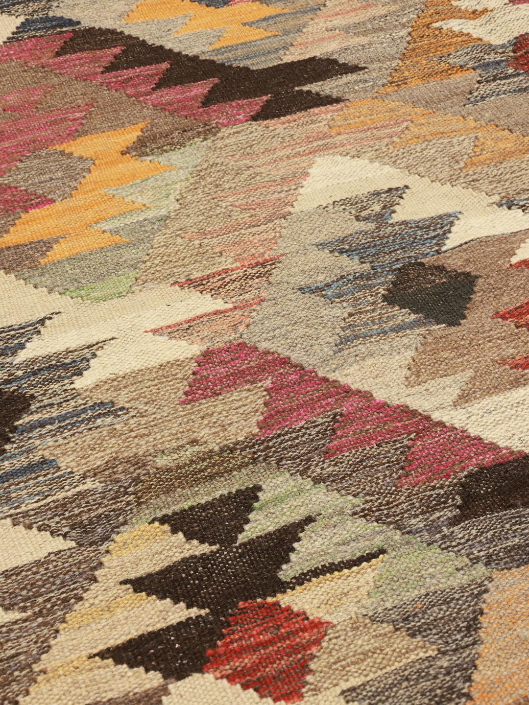 Tapis en laine multicolore tissé à la main en Afghanistan