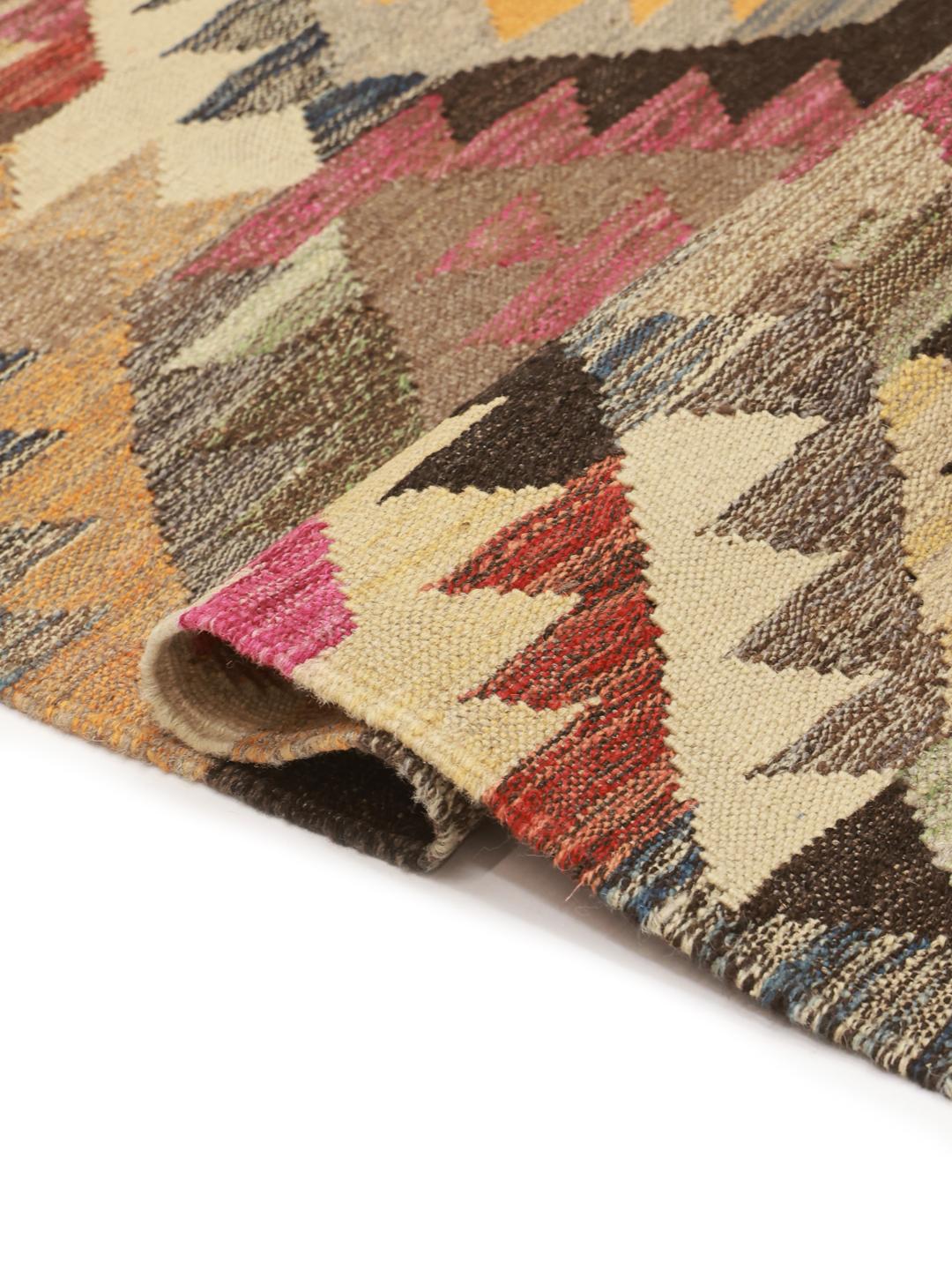 Tapis en laine multicolore tissé à la main en Afghanistan