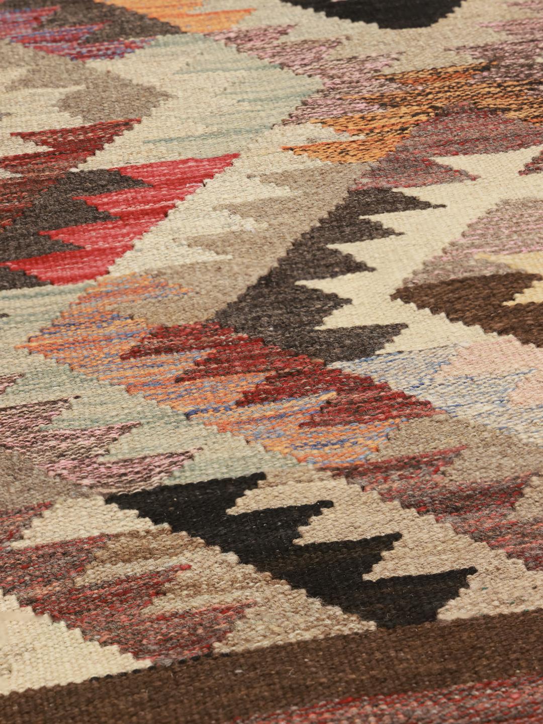 Hand-woven multicolor kilim rug from Afghanistan
