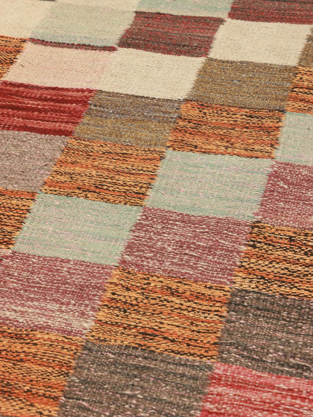 Handgeweven multicolor Kelim Ariana Trend wollen vloerkleed uit Afghanistan
