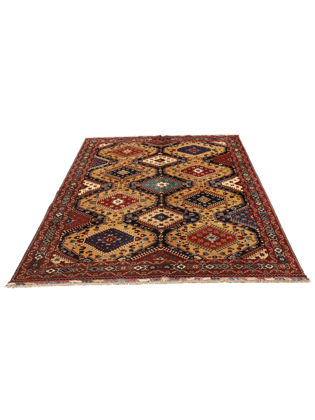 Hand-knotted multicolor wool rug from Afghanistan