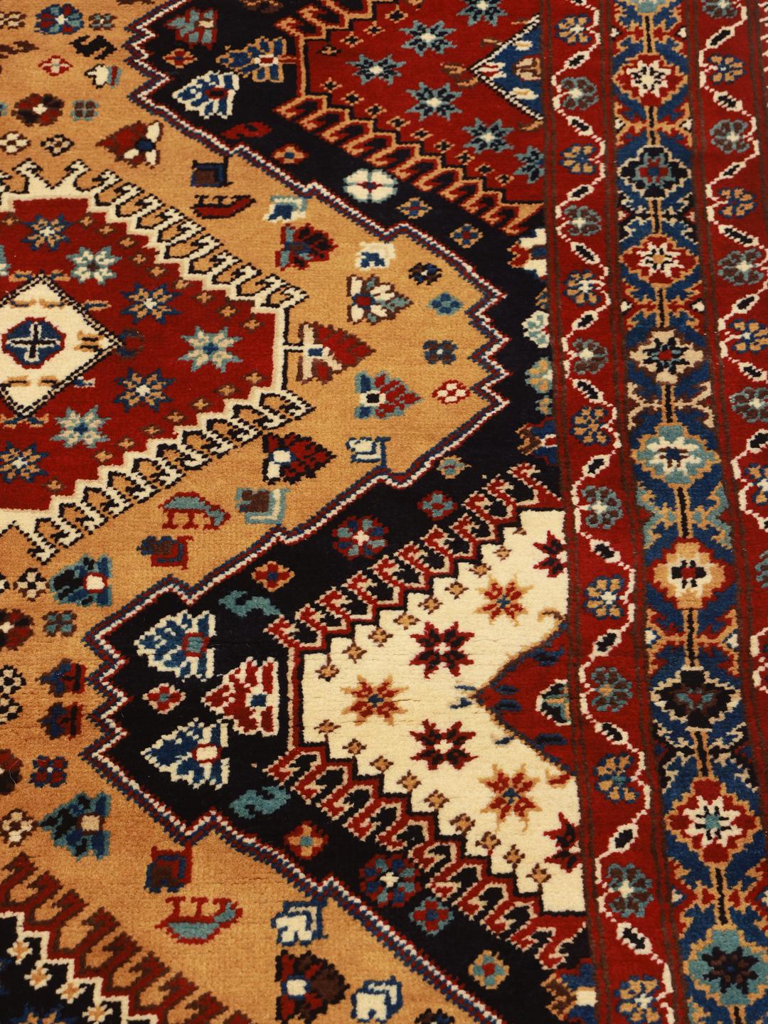 Hand-knotted multicolor wool rug from Afghanistan
