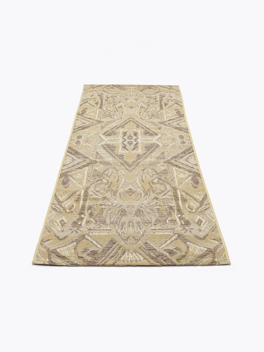 Beige loper met geometrische ruitpatronen