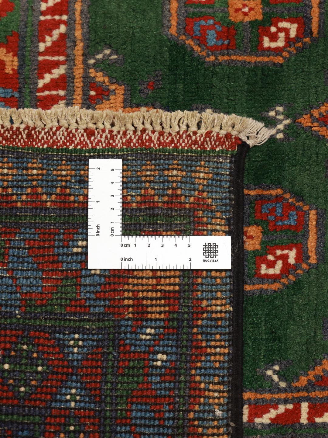 Handgeknoopt groen wollen vloerkleed uit Afghanistan
