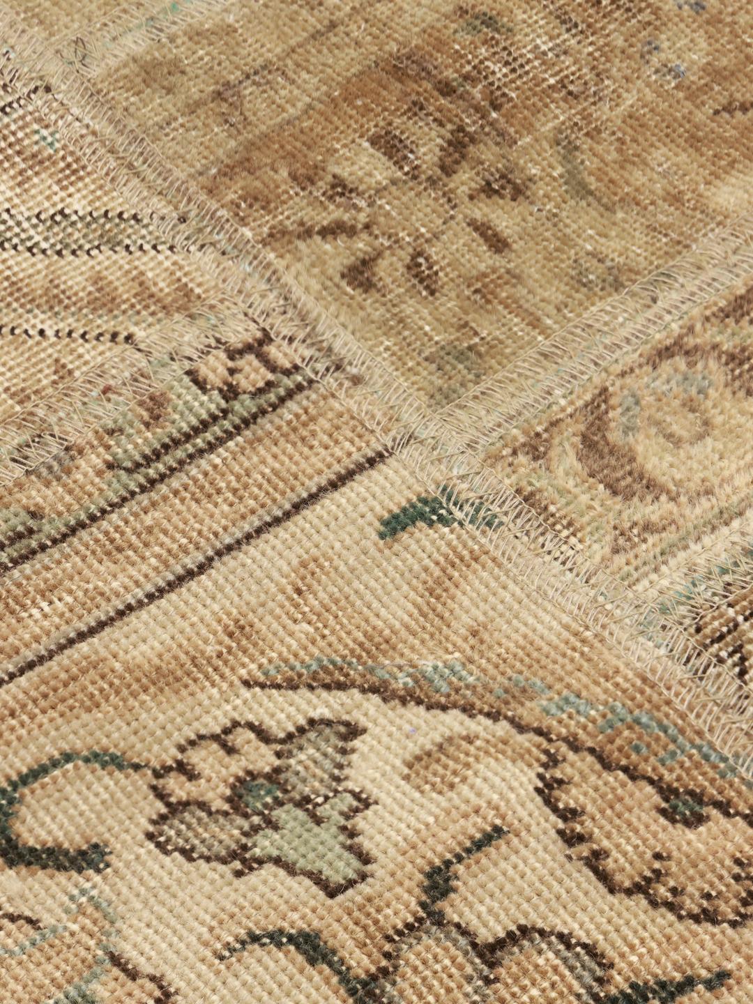 Ręcznie wiązany chodnik Patchwork z Turcji w kolorach beżu i brązu