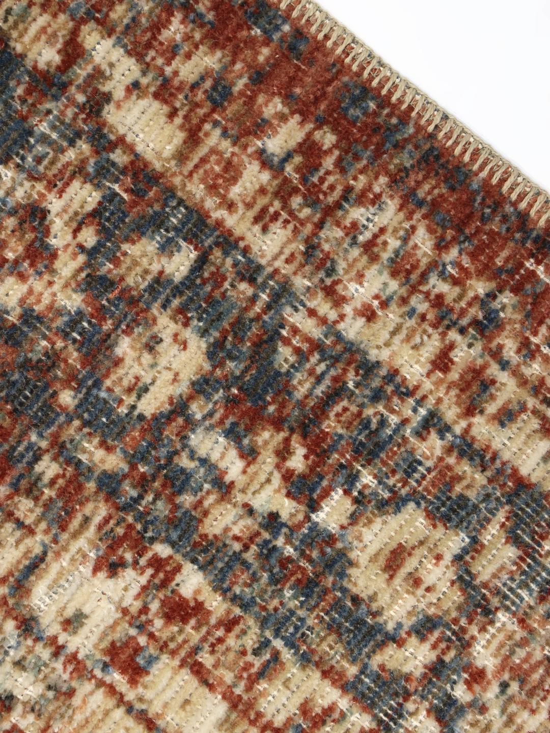 brown and green rug