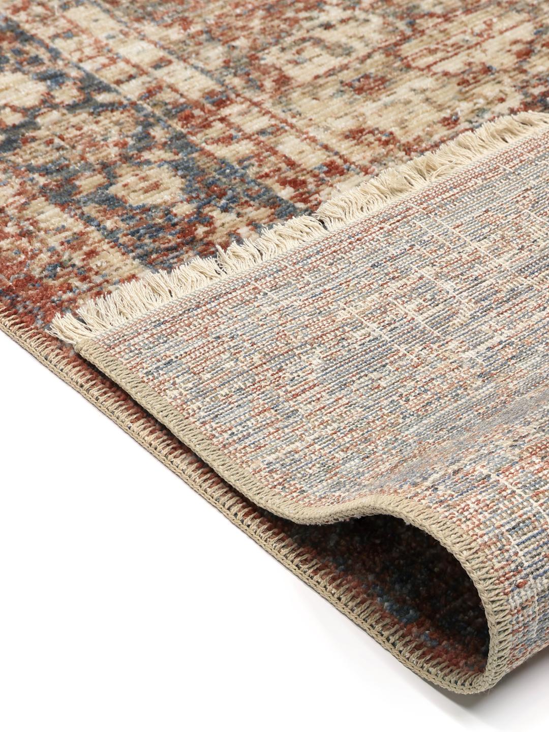 brown and green rug
