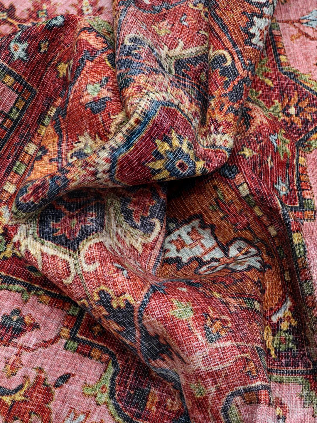 red and pink rug
