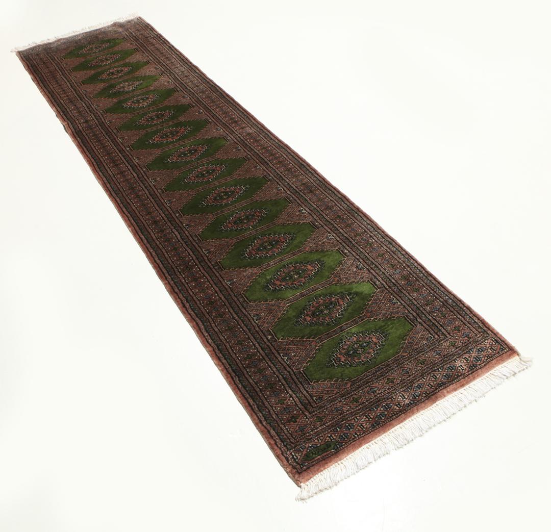 Pakistan Bokhara 2ply - Black / Dark red - 70 x 273 cm