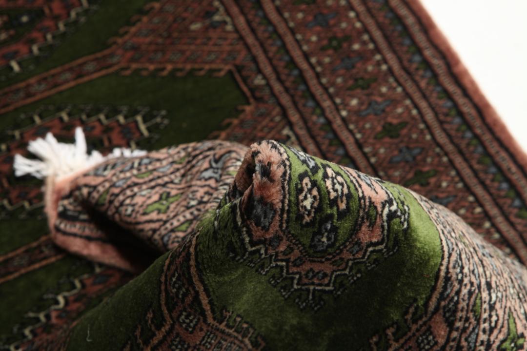 Pakistan Bokhara 2ply - Black / Dark red - 70 x 273 cm