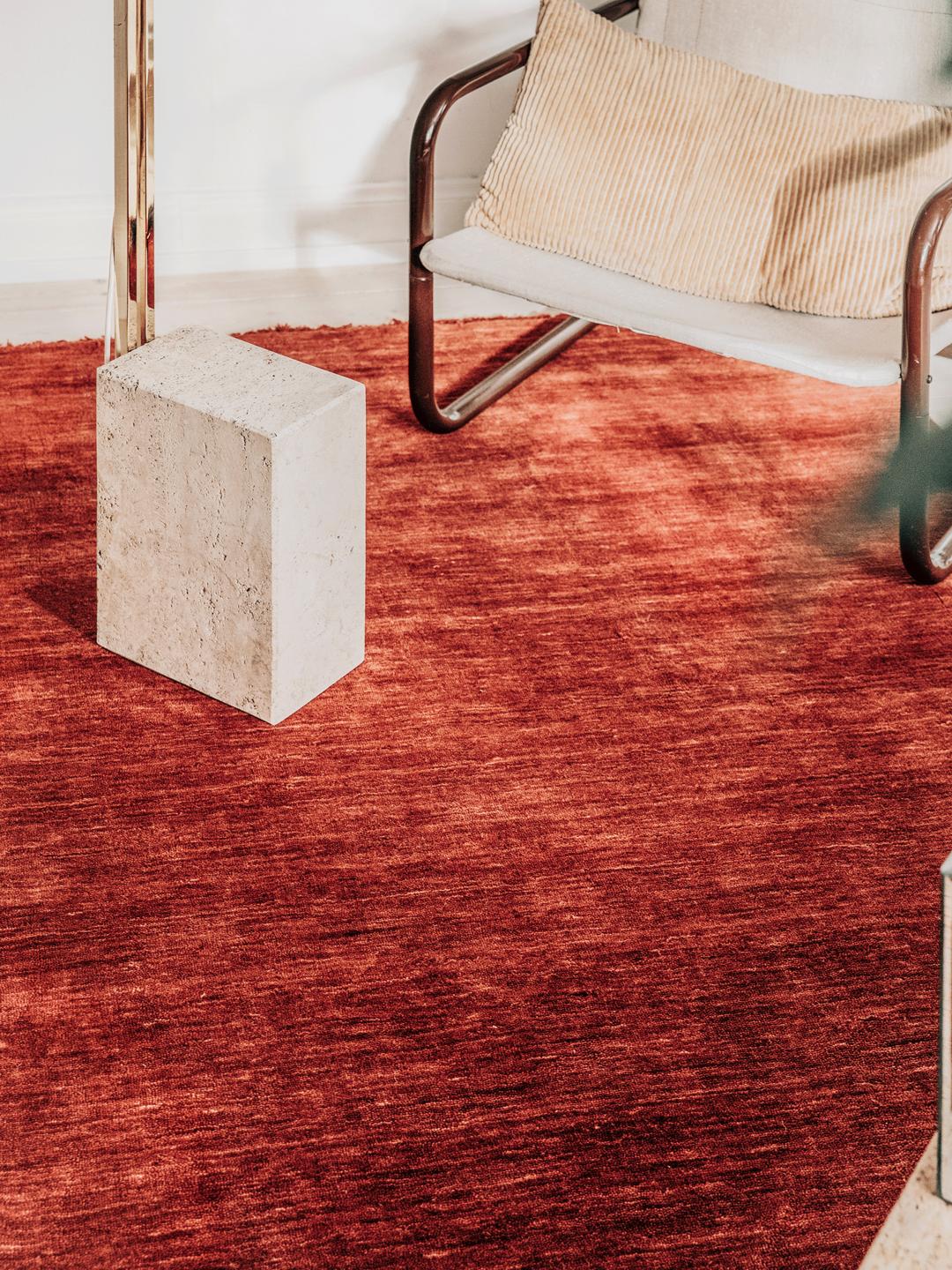 Handloom fringes - Rust Red 160 x 230 cm Wool Rug - Rugvista