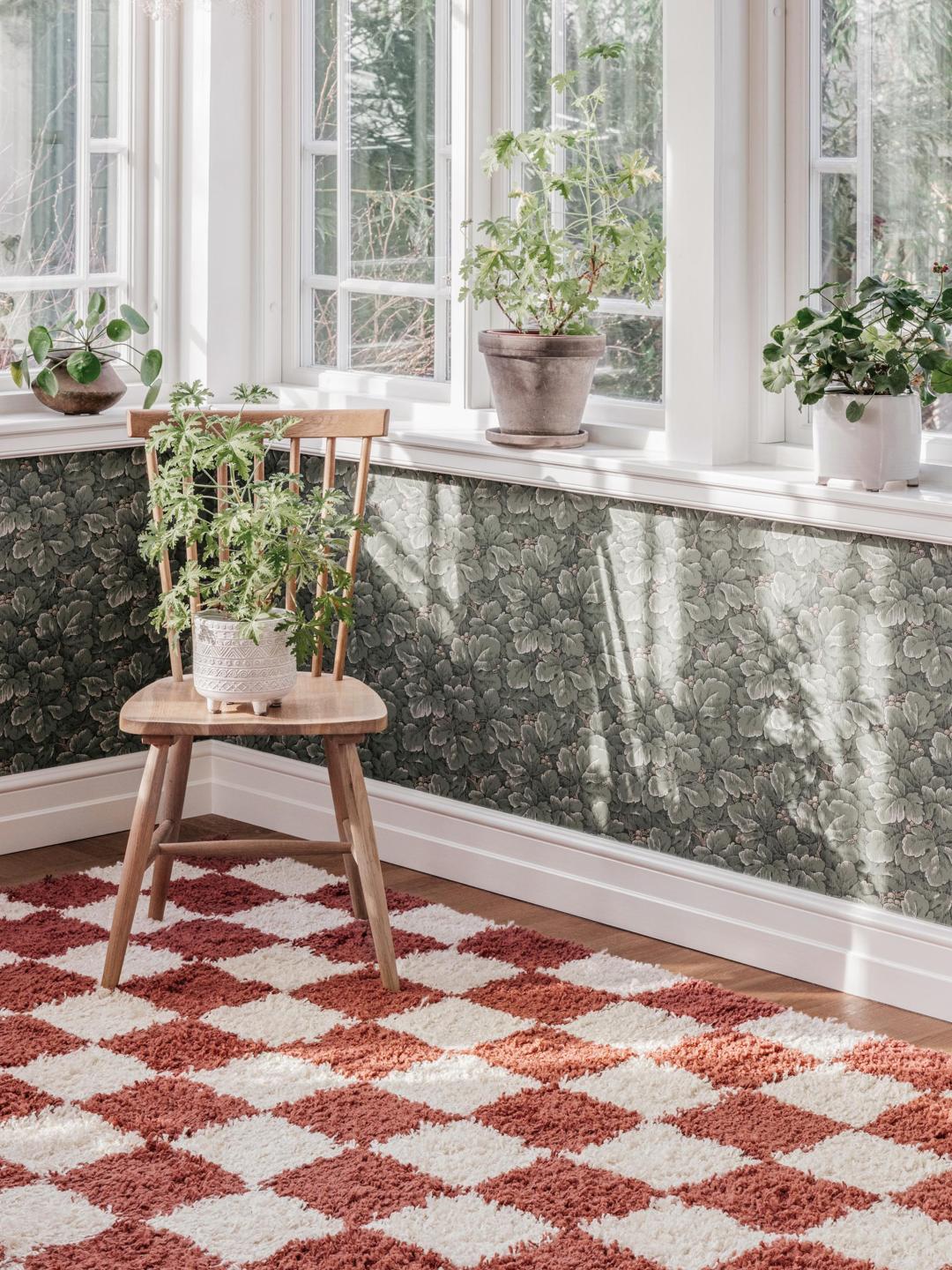 Rugvista Essential - Chessie - Rust Red / Off White 200 x 200 cm Rug ...