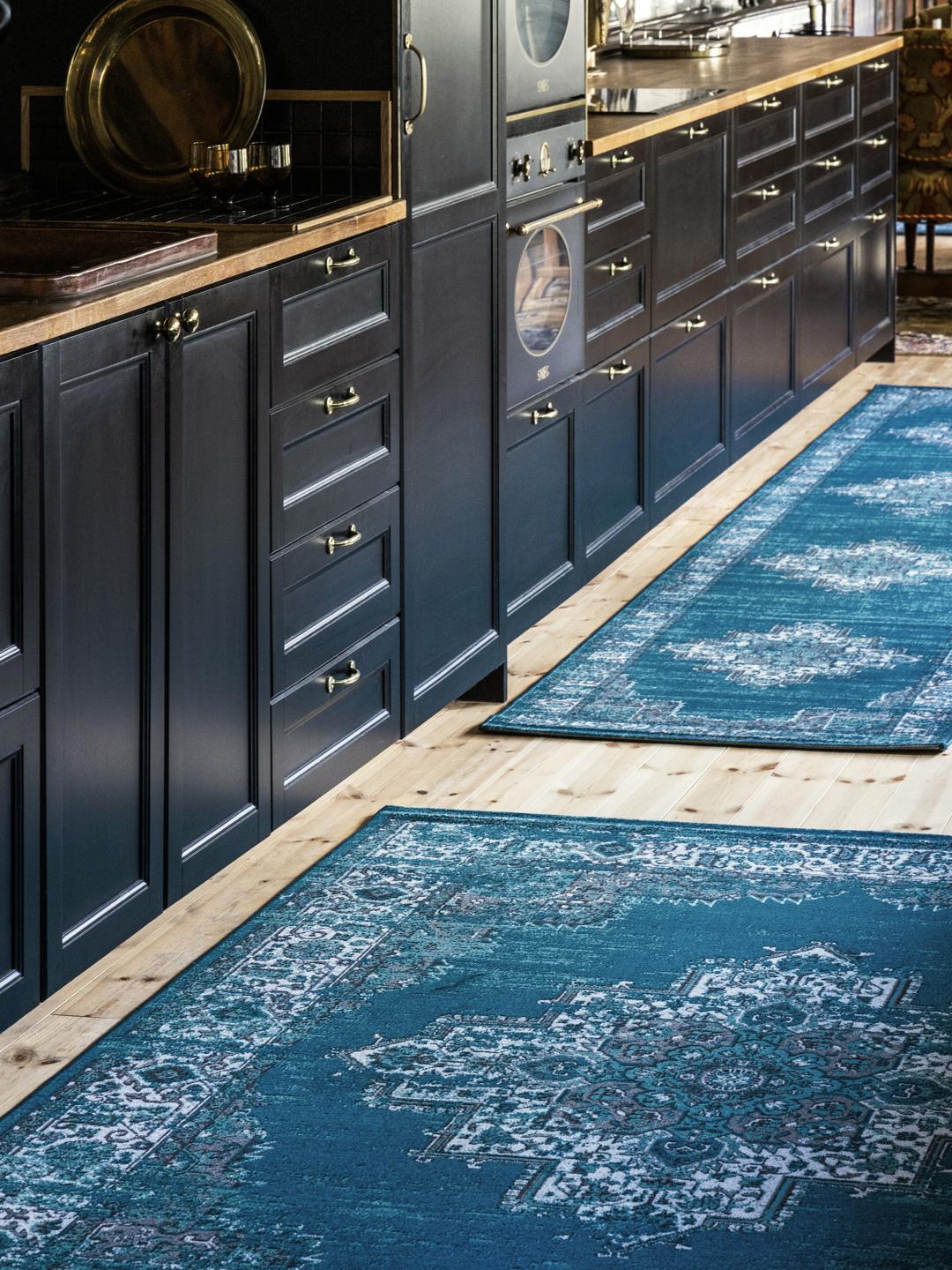 Vintage Vega loper in donkerblauw, turquoise en teal
