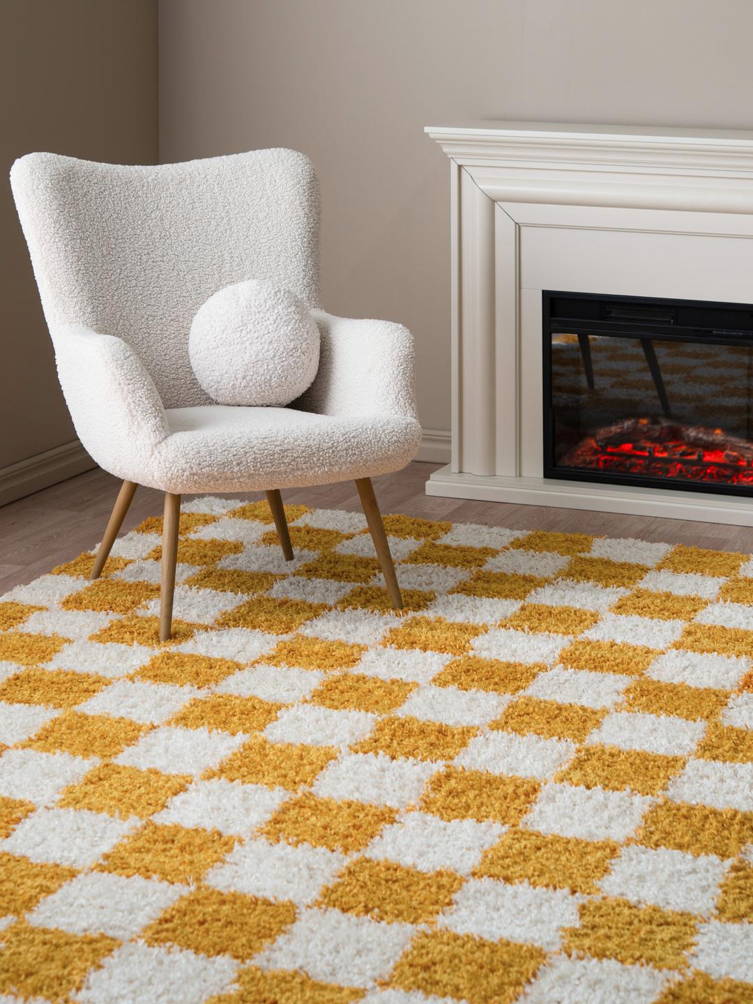 Rugvista essential - Chessie - Yellow / Off White 160 x 230 cm Rug ...