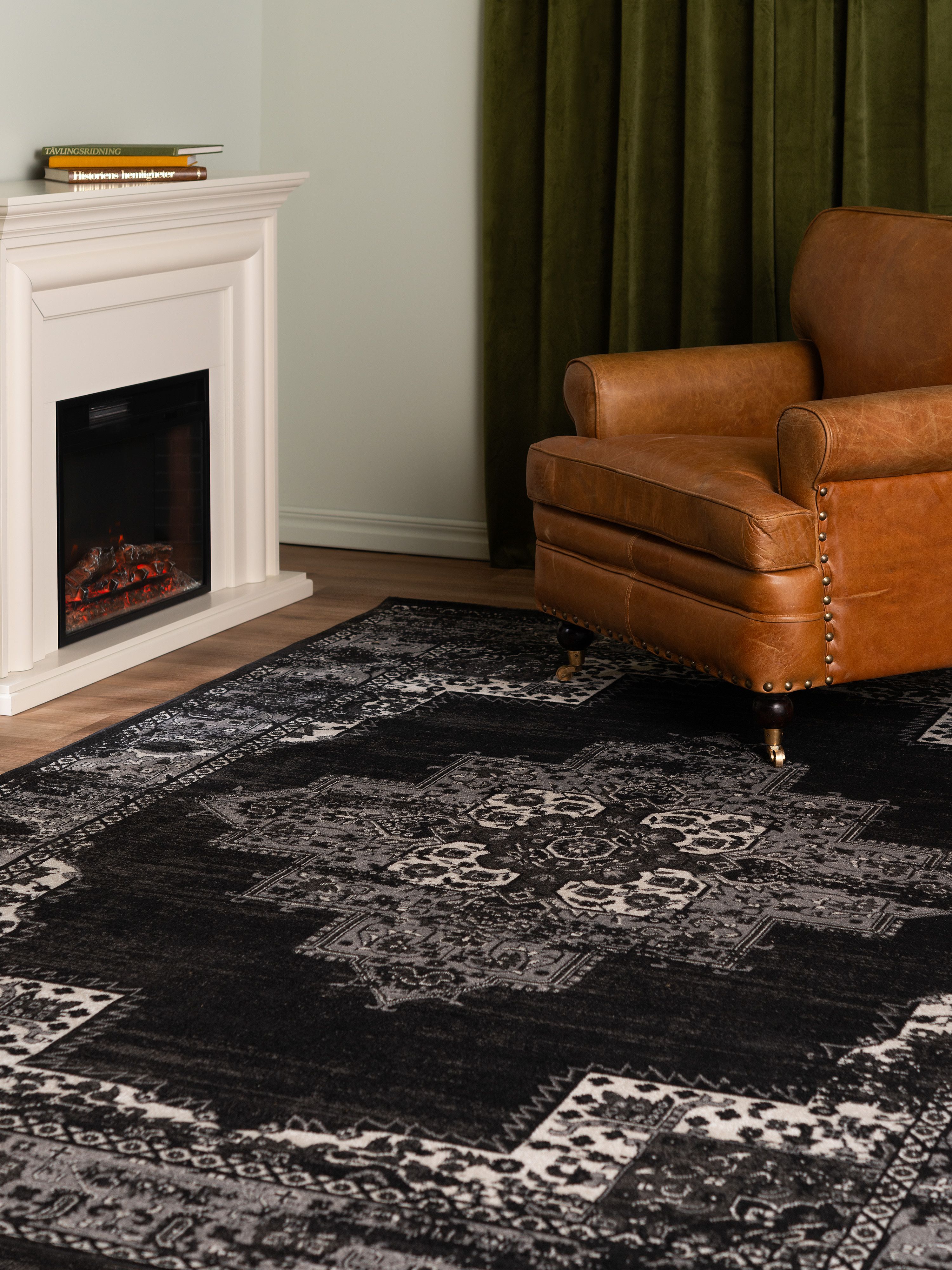 Rugvista essential - Vintage Vega - ブラック, 細長 80 x 400 Rugvista essential - Vintage Vega - ブラック, 細長 80 x 400