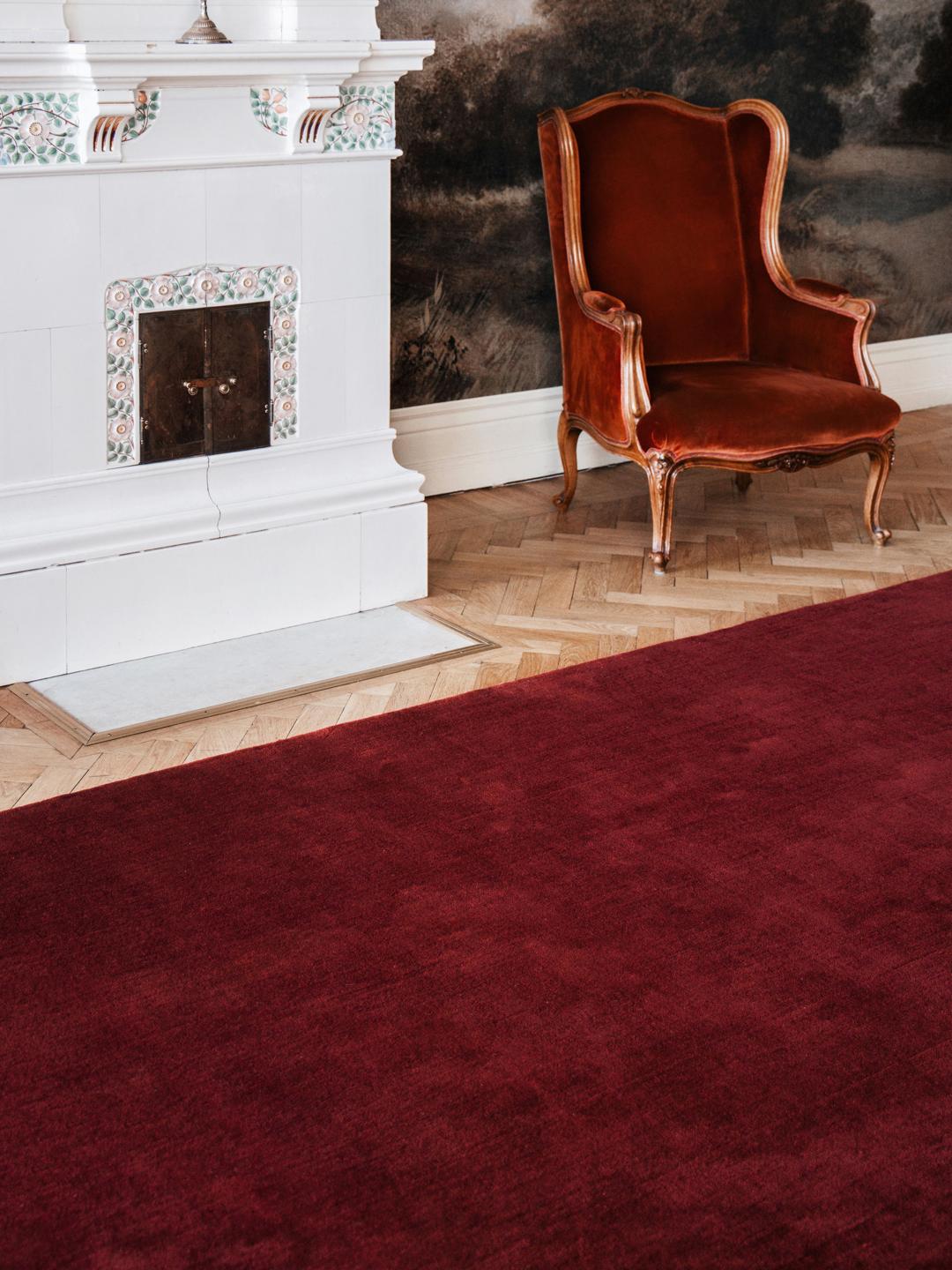 Velvet Rag Rug Handloom Velvet Dark Red Rug - Rugvista