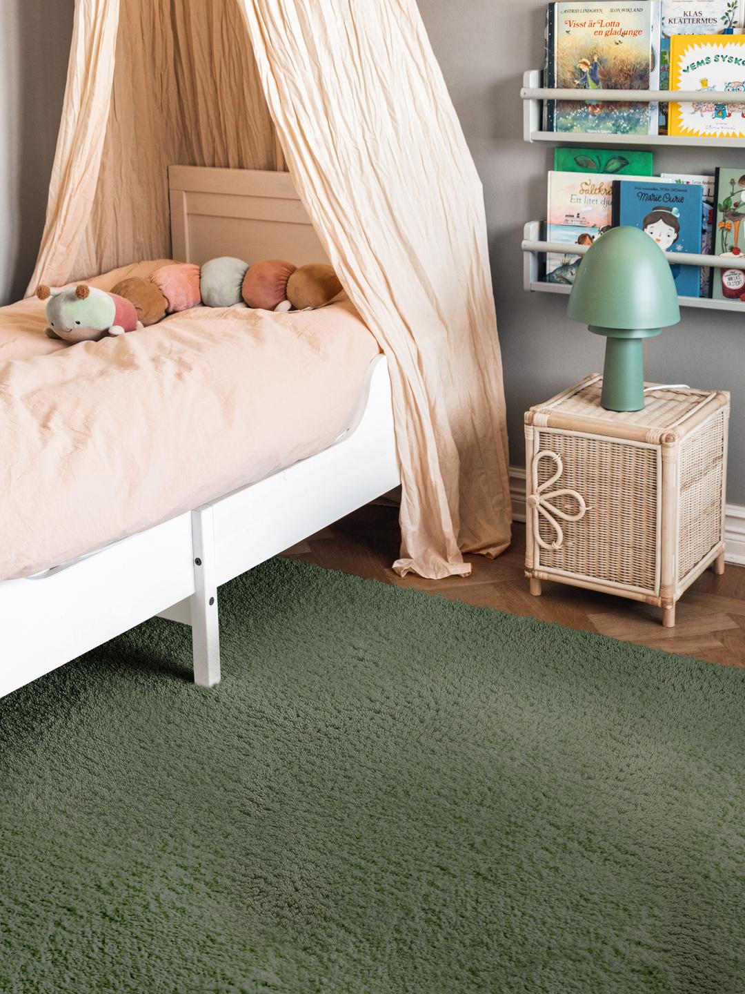 Tappeto Per Bambini 90x150 Cm Fatto A Mano Blu E Verde Modello Semplice Lazna 90351603