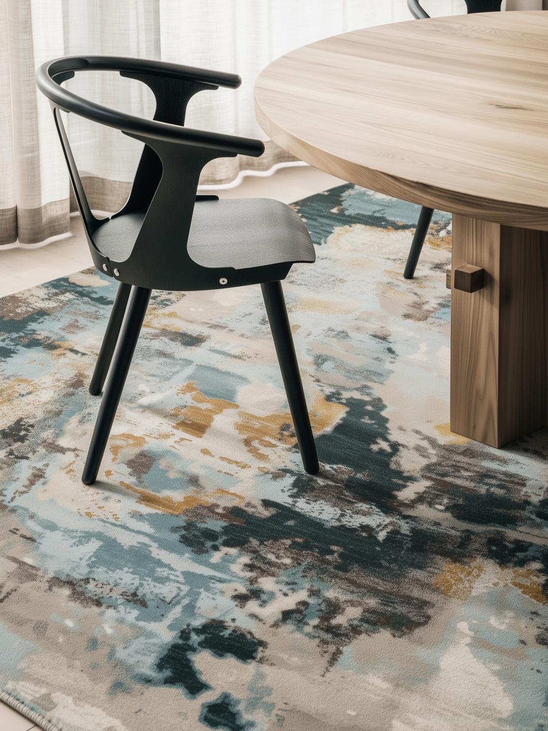 Vloerkleed met lage pool in beige en donkergrijs