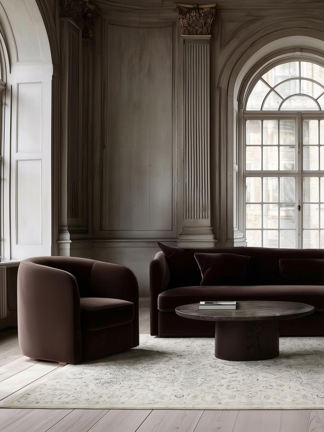 Beige en lichtblauw rechthoekig tapijt met franjedetails