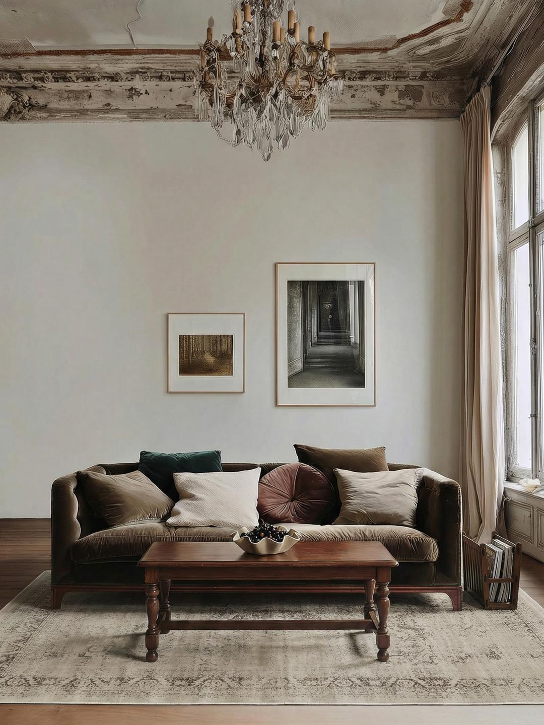 Beige vloerkleed met laagpolig oppervlak